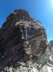 Marco in salita sul primo tiro del salto del Dragone