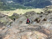 Discesa con l'aiuto della nuova corda fissa