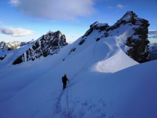 In cresta verso il Gemello.