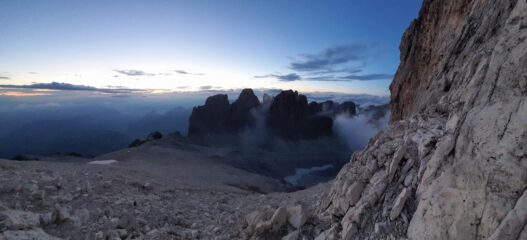 Fine delle doppie. La Croda di Re Laurino al tramonto