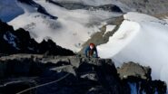 In salita sul tratto roccioso