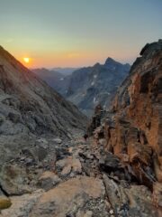 In uscita dal canalino della Maledìa