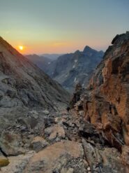 In uscita dal canalino della Maledìa