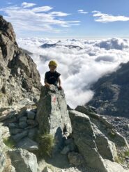 Prima del tratto spittato per raggiungere la cima