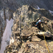 Fede in arrivo sulla cima Chafrion