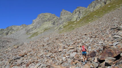 salendo verso il canalino