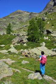 Salendo verso il Lac de Fond - In fondo la Pointe de la Crosatie
