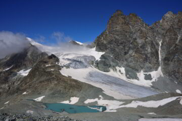 Vista verso il Col Collon dalla cresta della Punta Kurz