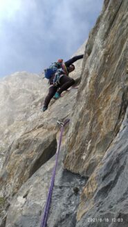 sempre sul IV in piena parete..