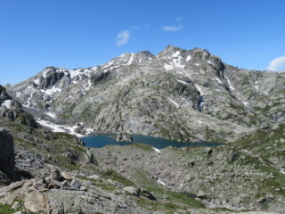 secondo lago di Bella Comba e catena del Freduaz sopra