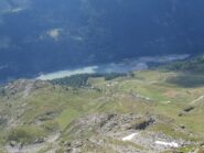 dal rifugio verso il lago di Beauregard e l'Arp Vieille