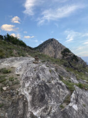 Avvicinamento, punto in cui si abbandona il sentiero principale e si va a destra