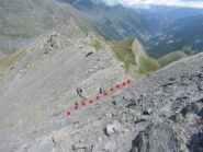 La selletta raggiunta lato Lago Verde, dai pressi della cima.