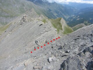 La selletta raggiunta lato Lago Verde, dai pressi della cima.