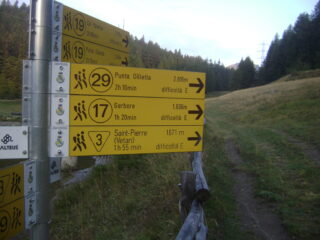 Cartelli in partenza dal Lago di Joux