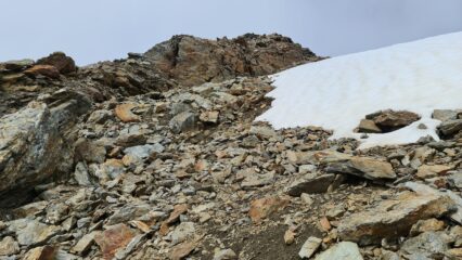 la parte finale di cresta prima della cima