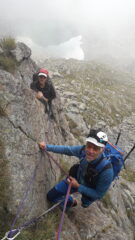 attaccando una 40ina di mt piu' a dx della via originale..