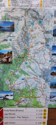 Segnaletica al punto di partenza dell'Alpe Losa