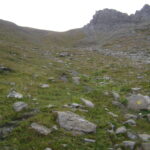 scesi dal Colle Paletta, dopo il tratto più ripido aumentano i segni e la traccia diventa evidente