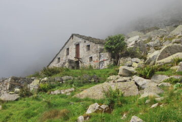 L’arrivo all’Alpe La Scala, non accompagnato dalla visibilità