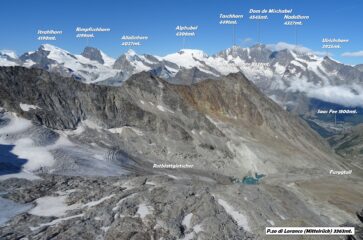 Grandioso il panorama sui 4000 di Sass-Fee.