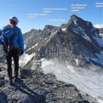 Di ritorno verso il Sonnigpass con lo svettante P.zo Bottarello (Sonnighorn)  