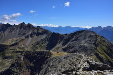 Veduta dalla vetta verso il Col de Viou e il mont Mary