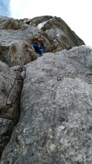 aggiramento a dx del camino, usando gli spit