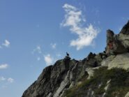 Poco sotto la cima, prima del tratto di grado I.