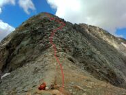 Dal colletto grosso modo il percorso da seguire