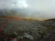 Grosso modo... itinerario poi fuori sentiero per raggiungere il colle Vascoccia: abbandonare il sentiero solo a quota 2630 mt