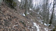 qualche macchia di neve a quota 1450 m salendo verso l'Antola