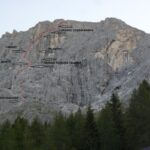 La Croda della Pala da Colverde, col tracciato della via Langes