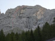 La Croda della Pala da Colverde, col tracciato della via Langes