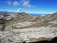 Dalla parete il percorso di salita