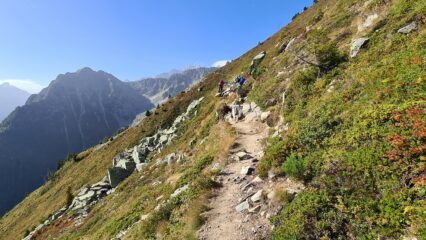 prima parte del lungo traverso sopra La Breya