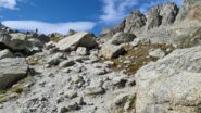 salendo nella Combe d'Orny a quota 2550 m