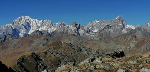 Panorama sul Bianco e Grandes Jorasses