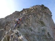 Primo tiro sulla Spalla: roccia ancora accettabile (foto mgulliver)