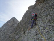 Il delicato traverso di IV- sulla Spalla (foto mgulliver)