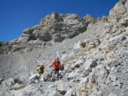 Col du Lauzon sulla sinistra e prima parte della discesa
