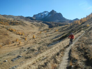sullo sfondo il versante nord del Grand Arèa