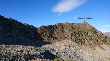 Il percorso per scendere nel vallone di Val Frèide