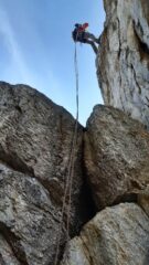 Discesa in doppia da un torrione