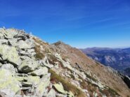 Attraversando la cresta verso la cima