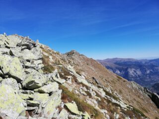 Attraversando la cresta verso la cima
