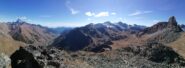 panorama dalla cima con Monviso e Roc della Niera