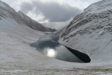 il lago Licony salendo verso il colle