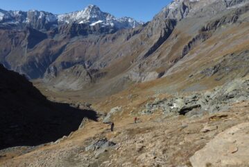 Quasi al colle, con Pian Ciamarella sotto di noi