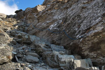 In discesa su AV1, il tratto con la fune